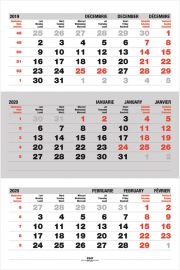 Calendar de perete triptic Pliat