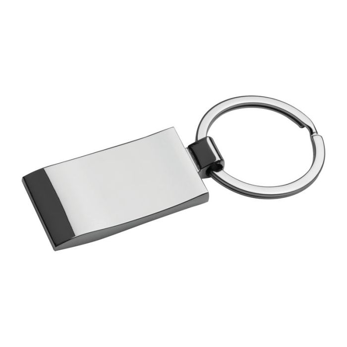 Breloc metalic dreptunghiular (2) - Gri - 8 × 3,5 × 0,4 cm