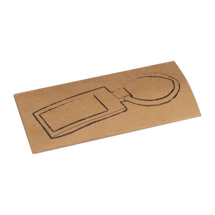 Breloc metalic dreptunghiular (2) - Gri - 8 × 3,5 × 0,4 cm