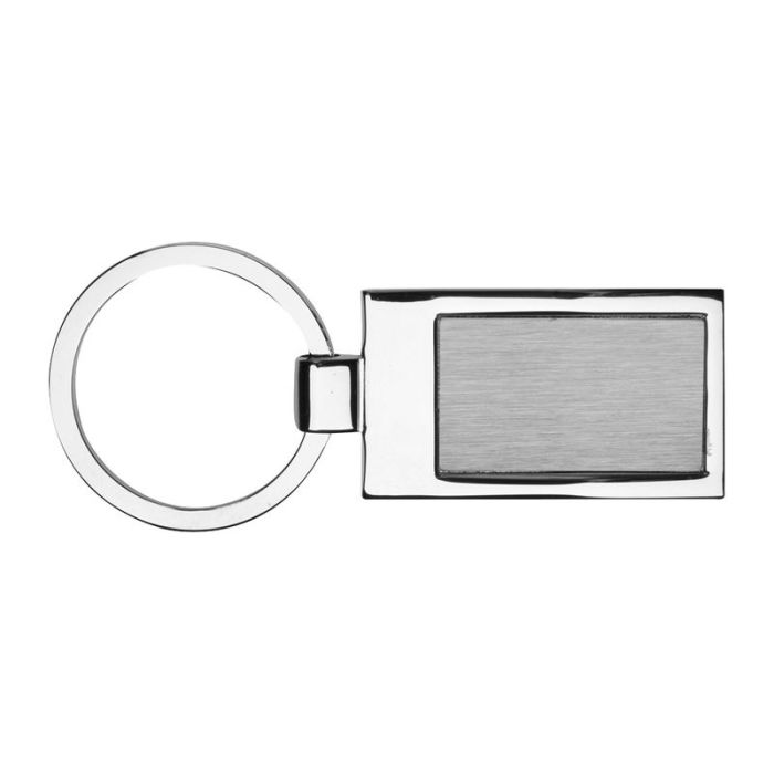 Breloc metalic dreptunghiular (2) - Gri - 8 × 3,5 × 0,4 cm
