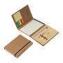 Writing case with cardboard cover, ruler, writing  - Brown - 15,2 × 21 × 2,4 cm