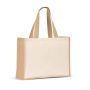 HELSINQUE. Canvas bag (320 g/m²), with bottom and sides in laminated jute (350 g/m²) in natural tones - Natural