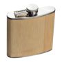 Hip flask with bamboo cover, 170 ml - Beige - 9,3 × 3 × 10,9 cm