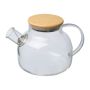 Glass jug with bamboo lid, 1000ml - Transparent - ø 13 × 12,5 cm