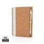 Cork spiral notebook with pen