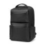 COPENHAGEN. Water-repellent recycled twill backpack with two large front pockets 17'3" - Black