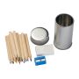 Set creioane în cutie metalică - Gri - ø 4,7 × 9,1 cm