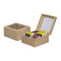 Cutie din bambus pentru ceai - Beige - 15 × 15 × 8,4 cm