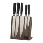 Knife block with 5 knives - Black - 21 × 10 × 35 cm