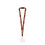 CARLISLE. SET Lanyard SUBLIMATION Long II (20 mm) with Hook Trigger Snap 20 mm , safety lock and rigid ID badge / card holder 91 x 68 mm - 301 - White