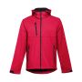 THC ZAGREB II. Men's softshell jacket with detachable hood and rounded back hem - Red - S