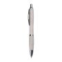 Wheat straw ballpen with silver applications - Beige - 14,5 × ø 1,2 cm