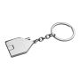 Metal keyring in house shape - Grey - 10,3 × 3,5 × 0,6 cm