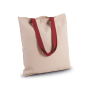 FLAT CANVAS SHOPPER WITH CONTRAST HANDLE