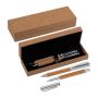 Set de scris din metal și plută - Maro - 17,5 × 5,3 × 2,5 cm