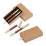 Set de scris din cupru si lemn - Maro - 10,7 × 6 × 2,5 cm