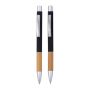 Set de scris din aluminiu si bambus - Negru - 15,5 × 4,8 × 1,3 cm - Personalizat