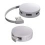 4 port USB hub - rotund - Alb  - ø 5 × 1,6 cm