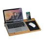 Suport laptop cu mousepad si suport telefon - Beige - 52 × 29 × 7,5 cm