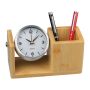 Ceas de masă pe bază bambus - Beige - 17,6 x 7,6 x 11 cm - Personalizat