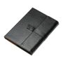 Caiet A5 cu copertă din piele artificială - Negru - 15,2 x 2 x 22 cm