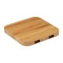 Încărcător wireless din bambus (2) - Beige - 9 × 9 × 1 cm