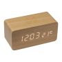 Ceas din lemn, cu încărcător wireless - Beige - 14,8 × 7 × 7 cm