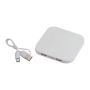 Încărcător USB wireless - Alb  - 9 × 9 × 0,9 cm