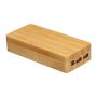 Powerbank din bambus, 20000 mAh - Beige - 14,5 × 6,7 × 3 cm