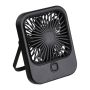 Ventilator de birou cu acumulator - Negru - 9,9 x 3,3 x 12,5 cm