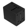 Adaptor călătorie cauciucat - Negru - 6,2 × 4,4 × 5,4 cm