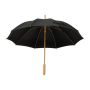 Umbrelă RPET cu mâner din bambus - Negru - ø 105 x 84,5 cm