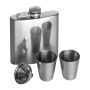 Sticluţă whisky cu 2 pahare, 178ml+2x45ml - Gri - 18,8 × 17 × 4,4 cm