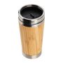 Cană termos cu acoperire bambus 400ml - Beige - ø 8 × 17,5 cm