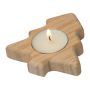 Suport de lumânare din lemn - Beige - 8,5 x 1,8 x 9 cm