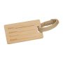 Etichetă pentru bagaj din bambus - Beige - 9 x 0,2 x 4,4 cm