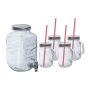 Dispenser de băutură, 4000 ml + 4 × 450 ml - Transparent - 26 × 23,7 × 28,3 cm