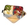 Caserolă din oţel inoxidabil cu capac din bambus - Gri - 18,2 × 12,1 × 5,8 cm