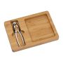Spărgător de nuci/alune în tavă de bambus - Beige - 24 × 17 × 2 cm