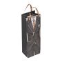 Sacosă cadou pentru o sticlă de vin - Negru - 12 × 9 × 35 cm