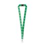DOVER. Lanyard de sublimare poliester reciclat (100% rPET) cu carabină - Alb - Personalizat