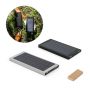 CLERK. Power bank de 8'000 mAh cu panou solar din aluminiu 100% reciclat - Personalizat