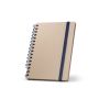 PROUST. Caiet A5 cu inele, cu copertă tare, fabricat din hârtie din trestie de zahăr (80% trestie de zahăr) cu pagini simple - Albastru - Personalizat