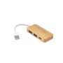 MOSER. HUB cu 2 porturi USB-A și 1 port USB-C din bambus - Natural - Personalizat
