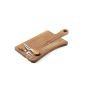 CASSIA. Placă de brânzeturi din lemn de salcâm cu mâner, fabricat din material certificat FSC™ și alte materiale controlate - Natural inchis - Personalizat