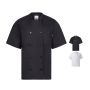 VL DURGA. Jachetă de bucătărie cu mânecă scurtă din poplin (110 g/m²), din bumbac (35%) și poliester (65%) - Personalizat