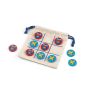 CROSSES. Joc clasic de 10 piese din lemn. X si O - Natural deschis - Personalizat