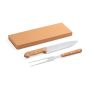 SALSA. Set de gratar de 2 piese din oțel inoxidabil și bambus - Natural - Personalizat