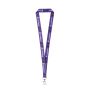 WINDSOR. Landyard de sublimare poliester reciclat (100% rPET) din poliester cu carabină - Alb - Personalizat