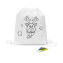 GLENCOE. Rucsac cu snur de colorat pentru copii - Alb - Personalizat